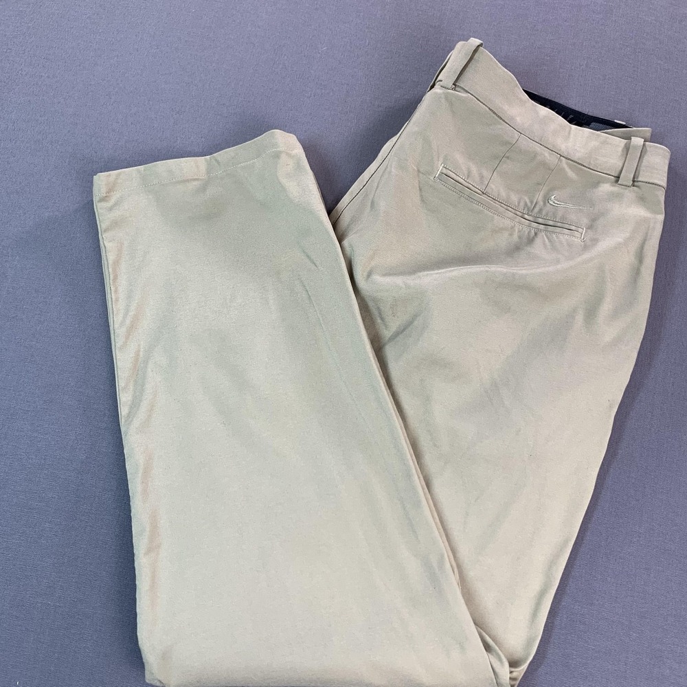 Nike Golf Pants Mens 38x30 Beige Dri-FIT Stretch Chino Performance AJ5489-247